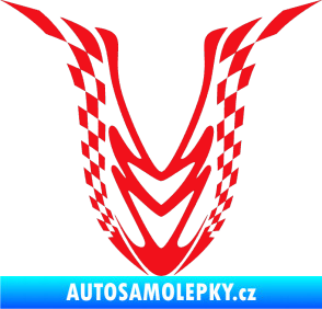 Samolepka Kapota 006 šachovnice červená