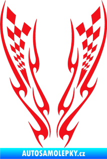 Samolepka Kapota 031 šachovnice červená