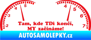 Samolepka Kde TDi končí červená