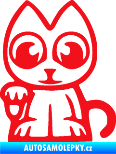 Samolepka Kočička lucky cat JDM levá červená