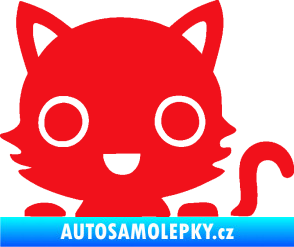 Samolepka Kočka 014 pravá kočka v autě červená
