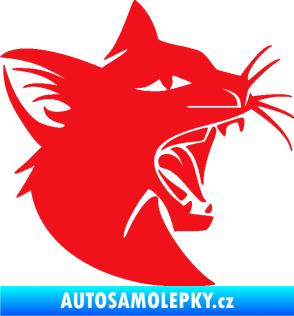 Samolepka Kočka 029  pravá rozzuřená červená