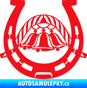 Samolepka Koňská podkova 005 se zvonečky červená