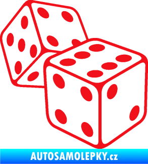 Samolepka Kostky 003 pravá hrací kostky červená