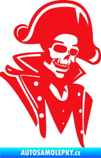 Samolepka Kostra pirát pravá červená