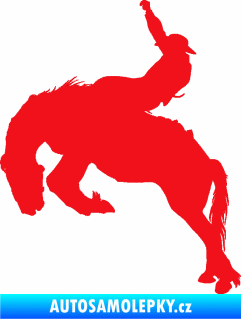Samolepka Kovboj 001 levá rodeo na koni červená