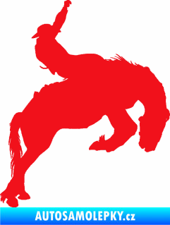 Samolepka Kovboj 001 pravá rodeo na koni červená