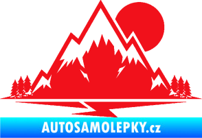 Samolepka Krajina hory 001 pravá červená