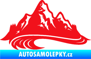 Samolepka Krajina hory 008 levá červená