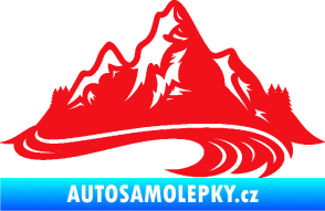 Samolepka Krajina hory 008 pravá červená