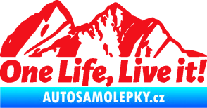 Samolepka Krajina hory 029 pravá červená