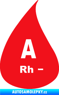 Samolepka Krevní skupina A Rh- kapka červená