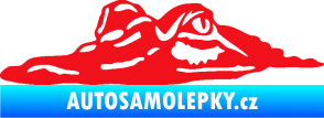 Samolepka Krokodýl 003 levá hlava na hladině červená