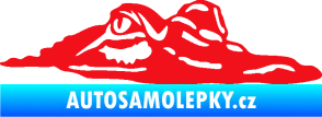 Samolepka Krokodýl 003 pravá hlava na hladině červená