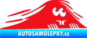 Samolepka Kuk 004 pravá zubatý šmíráček červená