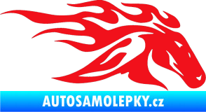 Samolepka Kůň 022 pravá hlava s plameny červená