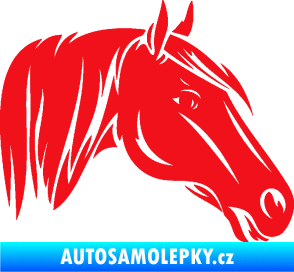 Samolepka Kůň 065 pravá hlava s hřívou červená