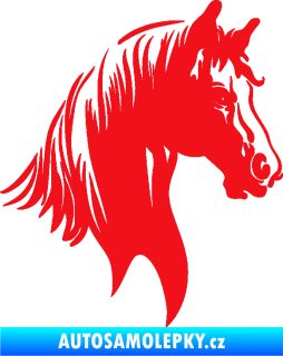 Samolepka Kůň 066 pravá hlava s hřívou červená