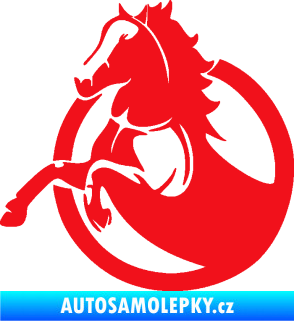 Samolepka Kůň 105 levá ve skoku červená