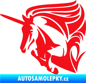 Samolepka Kůň jednorožec 001 levá červená