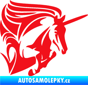 Samolepka Kůň jednorožec 001 pravá červená