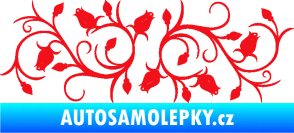 Samolepka Květina dekor 010 levá růžičky červená