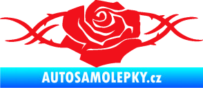 Samolepka Květina dekor 020 pravá růže s trny červená