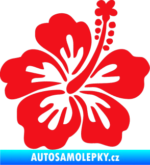 Samolepka Kytička 001 pravá ibišek červená