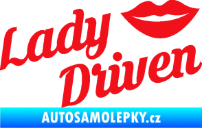 Samolepka Lady driven 002 nápis červená