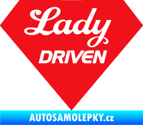 Samolepka Lady driven diamant červená