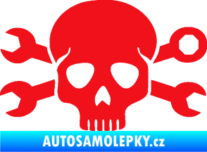 Samolepka Lebka 030 pravá mechanik červená