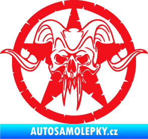 Samolepka Lebka 039 levá army hvězda červená