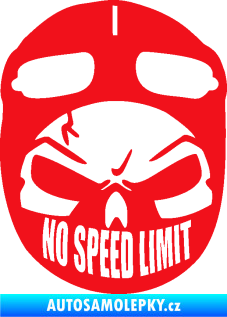 Samolepka Lebka 043 motorkář červená
