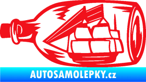 Samolepka Loď v láhvi 001 levá červená