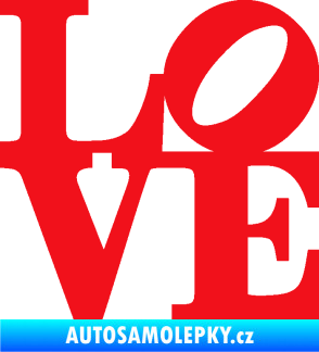 Samolepka Love 003 nápis červená