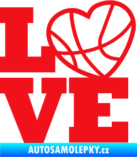 Samolepka Love basketbal červená