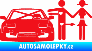 Samolepka Love car like sex levá červená