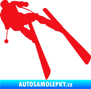 Samolepka Lyžař 007 pravá červená