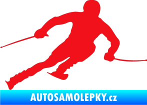 Samolepka Lyžař 012 pravá červená