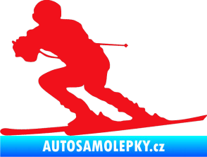 Samolepka Lyžař 017 levá červená