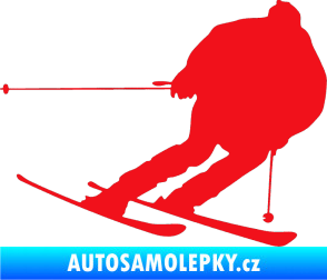 Samolepka Lyžař 019 pravá červená