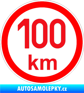 Samolepka Maximální rychlost 100km - nejvyšší konstrukční rychlost červená