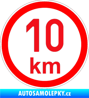 Samolepka Maximální rychlost 10km - nejvyšší konstrukční rychlost červená