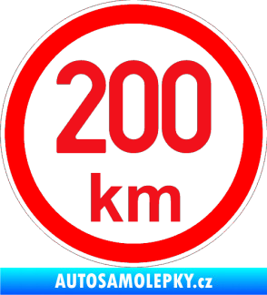 Samolepka Maximální rychlost 200km - nejvyšší konstrukční rychlost červená