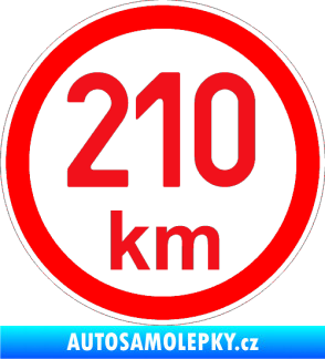 Samolepka Maximální rychlost 210km - nejvyšší konstrukční rychlost červená