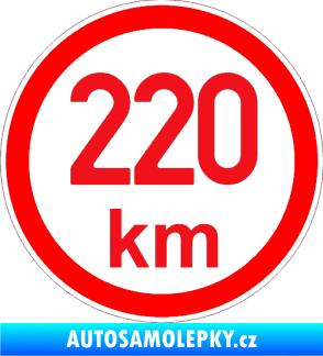 Samolepka Maximální rychlost 220km - nejvyšší konstrukční rychlost červená