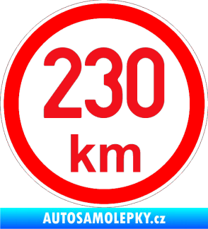 Samolepka Maximální rychlost 230km - nejvyšší konstrukční rychlost červená