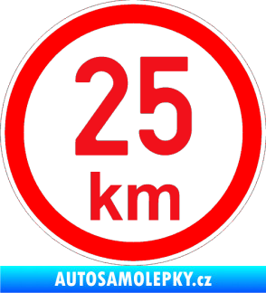 Samolepka Maximální rychlost 25km - nejvyšší konstrukční rychlost červená