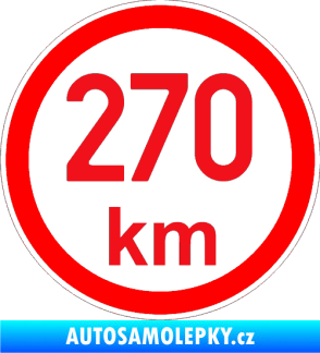Samolepka Maximální rychlost 270km - nejvyšší konstrukční rychlost červená