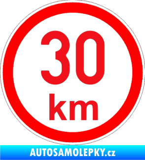 Samolepka Maximální rychlost 30km - nejvyšší konstrukční rychlost červená